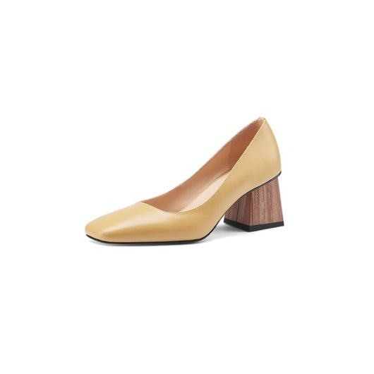 Zapatos de Tacón Alto con Punta Cuadrada en Cuero Grueso - Image 10