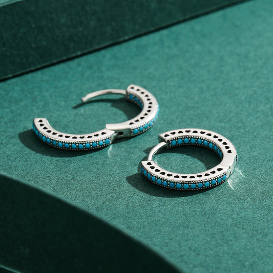 Aretes de Plata Esterlina con Turquesa Vintage - Diseño Minimalista