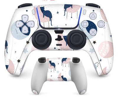 PS5 controller with a pastel marble sticker, showing the front and back views for anti-scratch protection. - Image 16