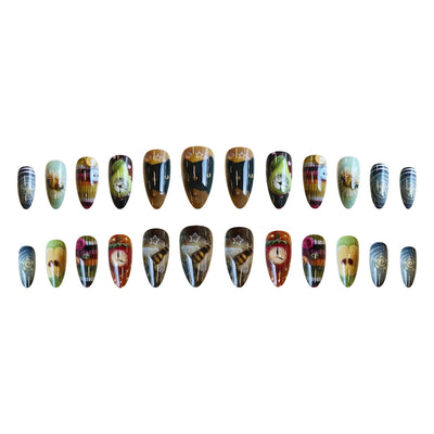 Uñas Postizas Maximalistas Inspiradas en Y2K - Set de 24 Piezas con Diseño Artístico - Image 4