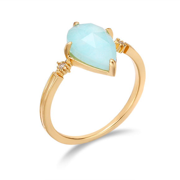 Dobleta de Plata Esterlina con Amazonita y Cristal Blanco