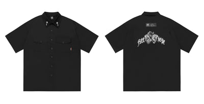 Camisa de Trabajo Talla Grande Suelta con Bordado - Image 10