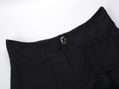 Shorts Talle Alto Slim con Detalles de Moños Brillantes - Image 8