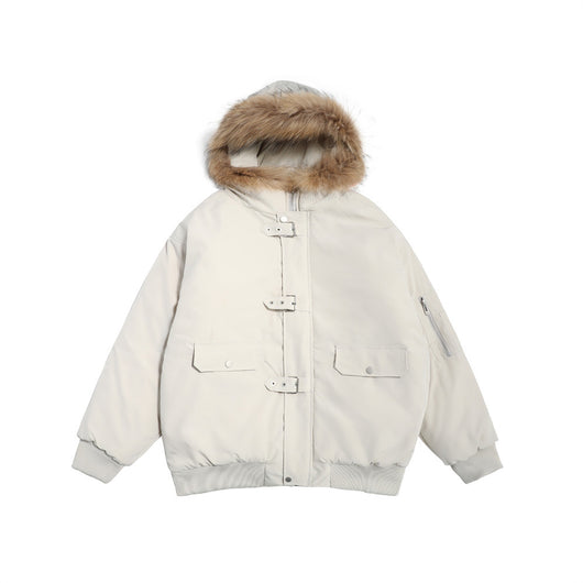 Abrigo de Invierno para Hombre con Cuello de Piel y Cierre de Metal - Image 5