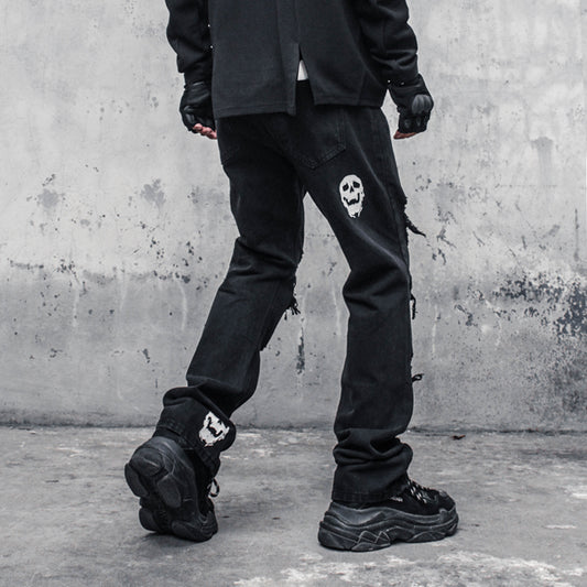 Jeans Rotos Calavera y Espadas para Hombre - Image 2