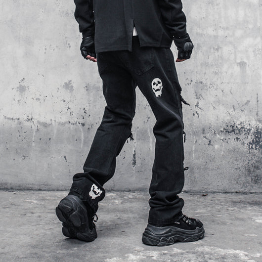 Jeans Rotos Calavera y Espadas para Hombre - Image 2