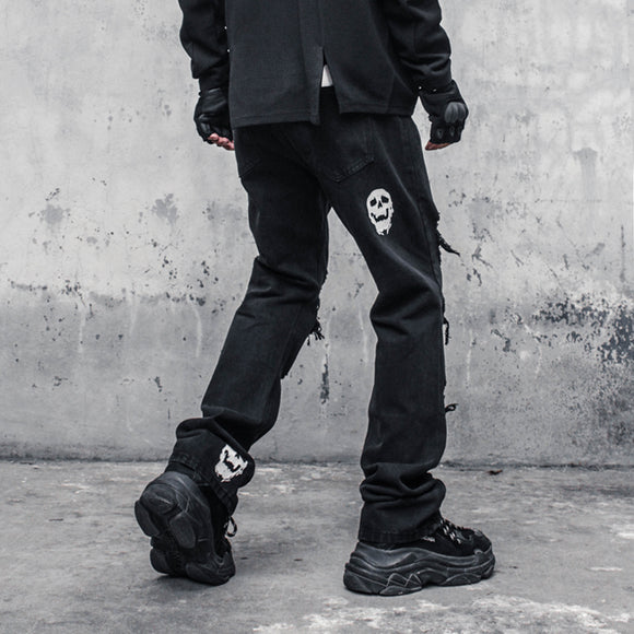 Jeans Rotos Calavera y Espadas para Hombre