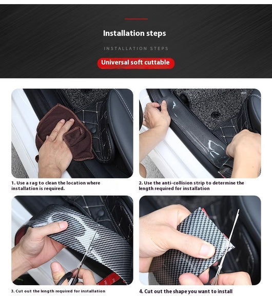 Protector de Fibra de Carbono para Puertas y Pedales del Auto - Image 11