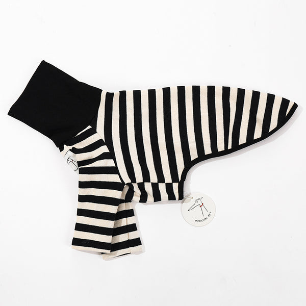 Suéter Rayas Cuello Alto Algodón Stretch para Perros