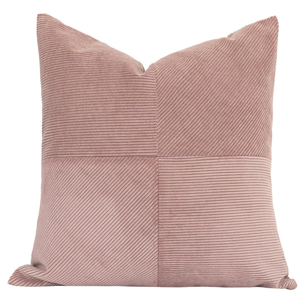 Almohada Decorativa Nordic Rosa Palo con Detalles en Contraste