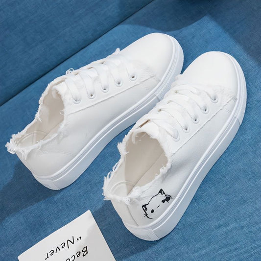 Zapatillas de Lona para Mujer Blancas Transpirables Casual Deportivas Primavera