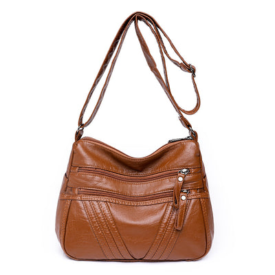 Bolso Bandolera de Cuero Suave para Mujer con Múltiples Compartimentos - Image 5