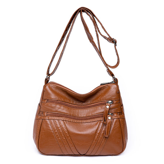 Bolso Bandolera de Cuero Suave para Mujer con Múltiples Compartimentos - Image 5