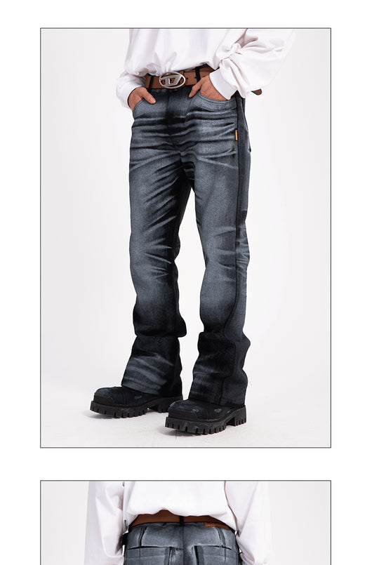 Jeans Casuales de Cintura Alta con Degradado para Hombre - Image 8