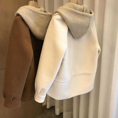 Abrigo de Lana Acolchado con Capucha - Diseño Patchwork Exclusivo para Otoño e Invierno - Image 8
