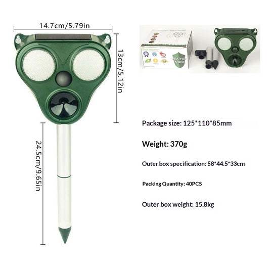 Repelente Ultrasónico Solar para Perros y Aves con Carga y Voz - Image 7