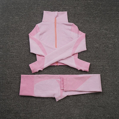 Conjunto Deportivo de 3 Piezas Yoga Fitness con Tela Elástica - Image 24