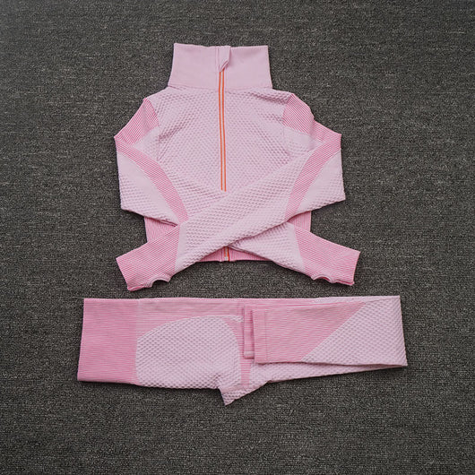 Conjunto Deportivo de 3 Piezas Yoga Fitness con Tela Elástica - Image 24