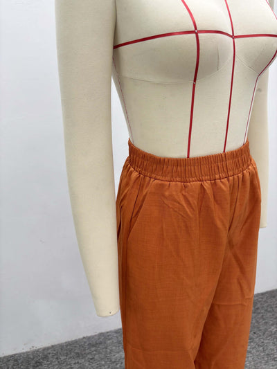 Conjunto de Dos Piezas: Camisa Suelta con Solapa y Pantalón Recto de Talle Alto - Image 20