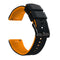 Silicone Double Layer Color Strap Stainless Steel Comfortable Waterproof Black Orange Black Buckle 20mm