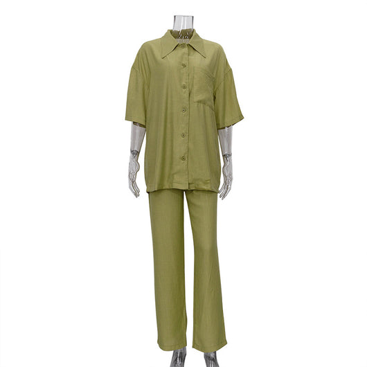 Conjunto Elegante de Pantalón y Blusa Suelta para Mujer - Image 17