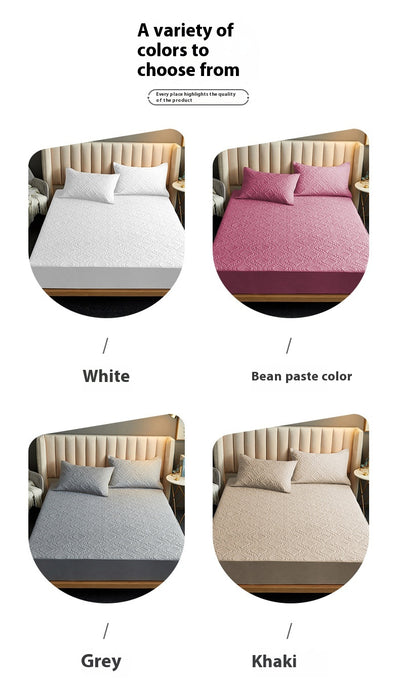 Sábana Ajustable Acolchada de Color Liso para Todas las Estaciones - Image 13