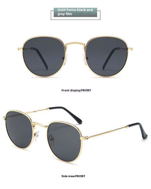 Black metal round frame anti-blue ray glasses with clear lenses, shown at an angle on a white background. - Image 14