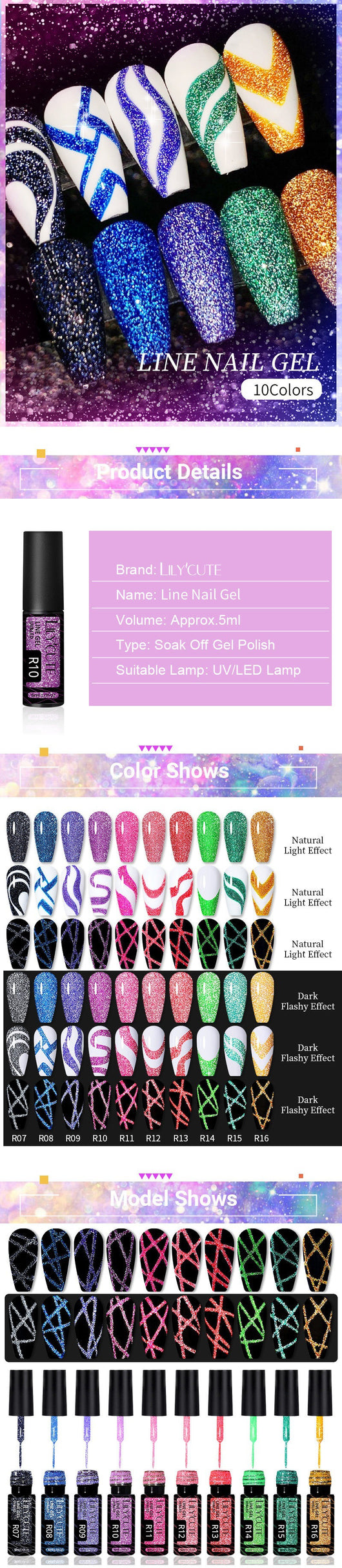 Gel de Uñas Efecto Espejo Brillante con Lentejuelas Reflectantes - Image 27