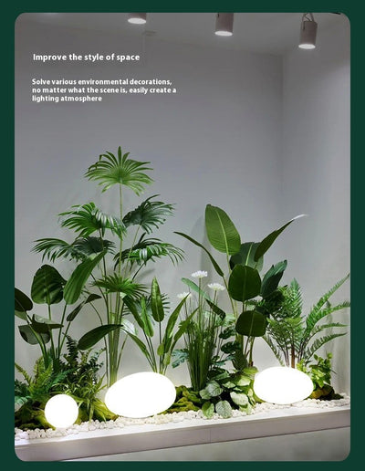 Lámpara Solar Decorativa de Piedra con Luz Luminiscente para Jardín - Image 3