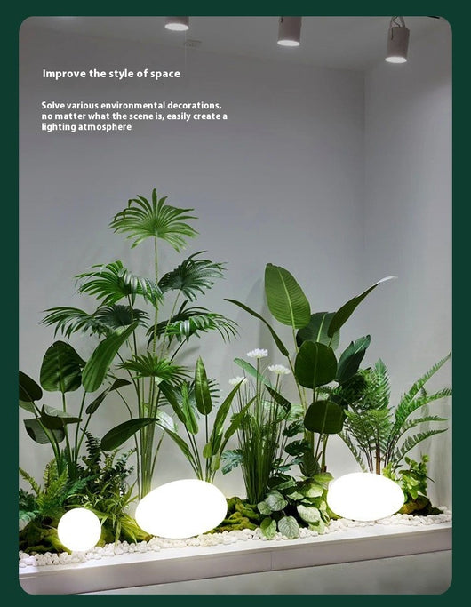 Lámpara Solar Decorativa de Piedra con Luz Luminiscente para Jardín - Image 3