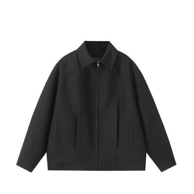 Chaqueta Versátil con Cierre de Cremallera - Estilo Japonés Minimalista Negro - Image 6