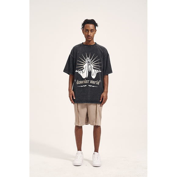 Camisetas Vintage de Algodón con Textura Waffle para Hombre