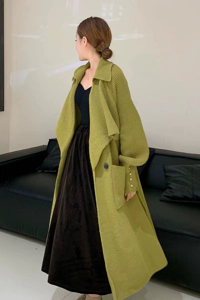 Abrigo Tejido Elegante con Cinturón para Otoño e Invierno - Image 8