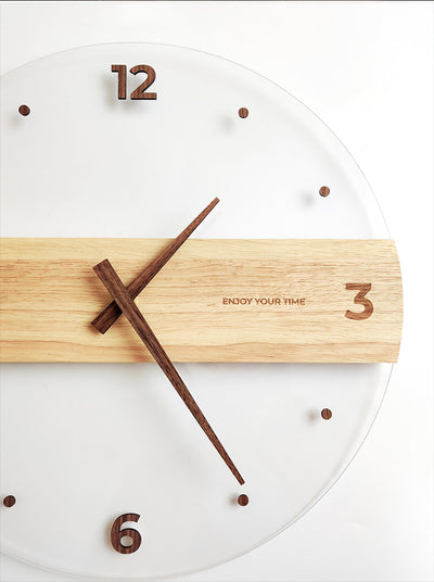 Reloj de Pared Moderno Madera Maciza y Acrílico para Sala - Image 7