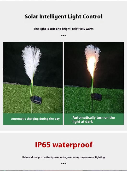 Lámpara Solar LED para Jardín con Diseño de Pasto Pampa - Image 17