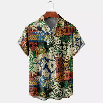 Camisa Hawaiana Estampada Casual para Hombre - Perfecta para Vacaciones