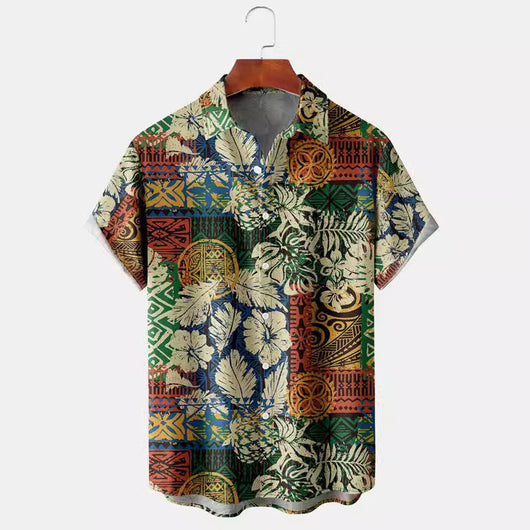 Camisa Hawaiana Estampada Casual para Hombre - Perfecta para Vacaciones