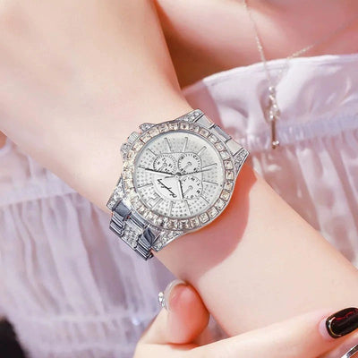 Reloj de Cuarzo de Acero Inoxidable con Diamantes y Tres Subdiales - Image 6