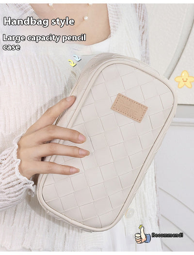 Estuche Escolar Tejido con Diseño Cuadros Diamante - Gran Capacidad - Image 21