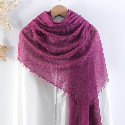 Pañuelo de Algodón y Lino Plisado Monócromo - Toalla para Cabello Mujer - Image 14