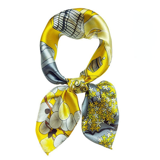 Pañuelo de Seda Cuadrado para Mujer - Diseño Estampado Versátil Primavera Verano - Image 31