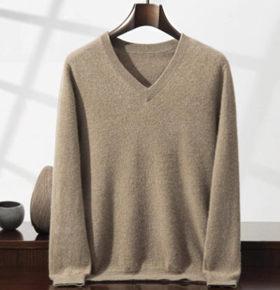 Suéter Minimalista Cuello en V para Hombre - Image 32