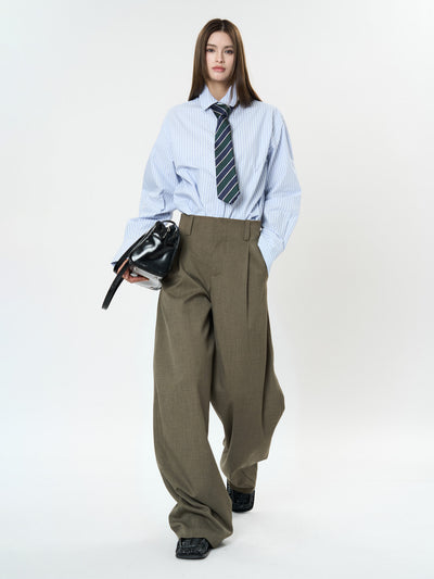 Pantalones Casuales Rectos con Corte Vertical y Acabado Liso - Image 22
