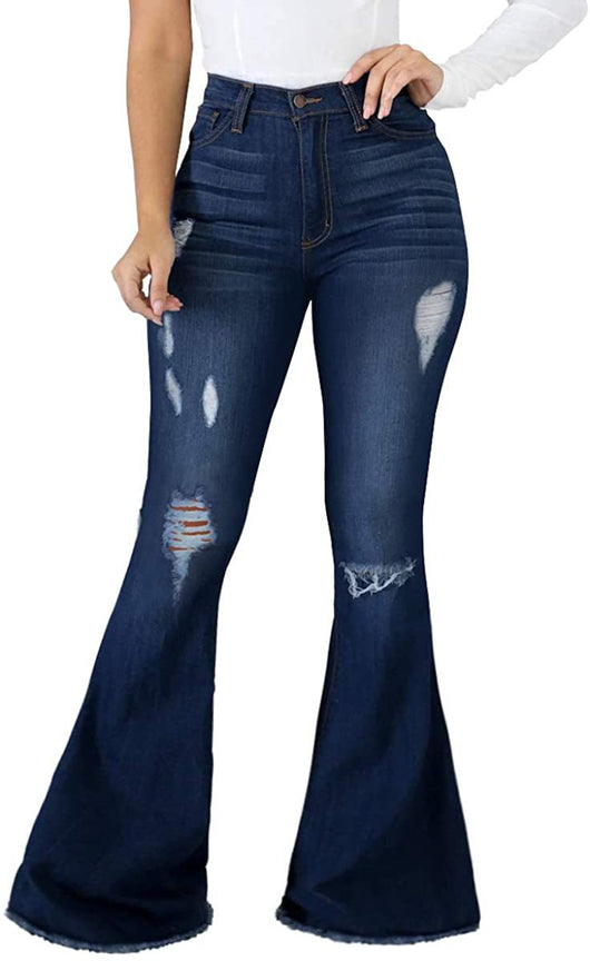 Jeans Acampanados Rotos con Elasticidad Premium para Mujer - Image 11
