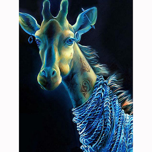 Pintura de Diamantes 5D Cuadrada Completa - Jirafa Azul Relajante - Image 10