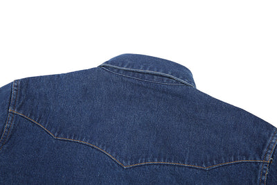Camisa Denim Lavado Floral con Bolsillo Frontal - Image 12