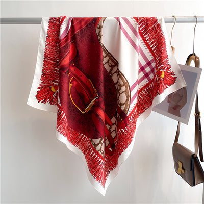 Pañuelo de Seda Lujo Bloques de Color Estampado Twill Grande - Image 13