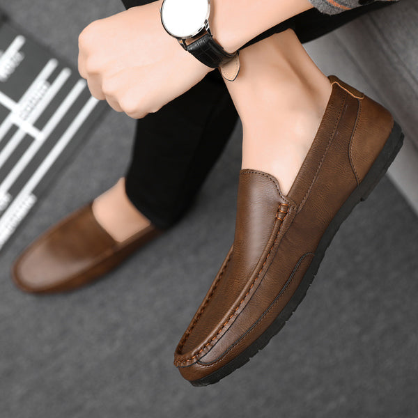 Zapatos Casuales de Cuero Estilo Coreano para Hombre - Diseño Fresco de Verano