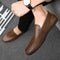 Sapatos Casuais Masculinos de Couro Estilo Coreano - Design Fresco de Verão