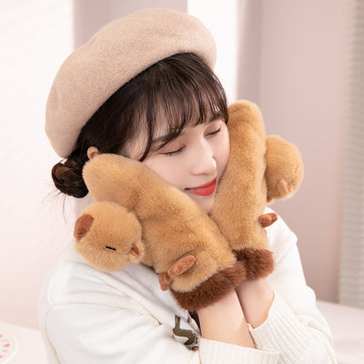 Guantes de Peluche Infantiles - Capibara y Pez Globo - Image 2